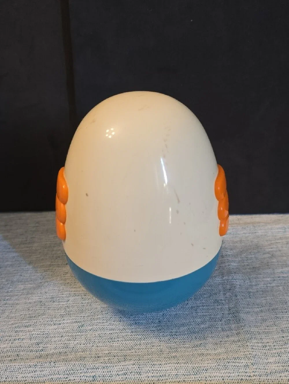 Playskool Orange & Blue Roly Poly Chime Bird 1980s Baby Toy Retro